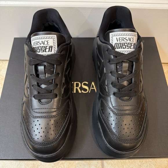Versace Shoes Men\'s Size 39.5 Womens 9 Greca Calf Leather Odyssey Sneakers NWB main image 11